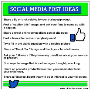 Twenty Social Media Posts Ideas